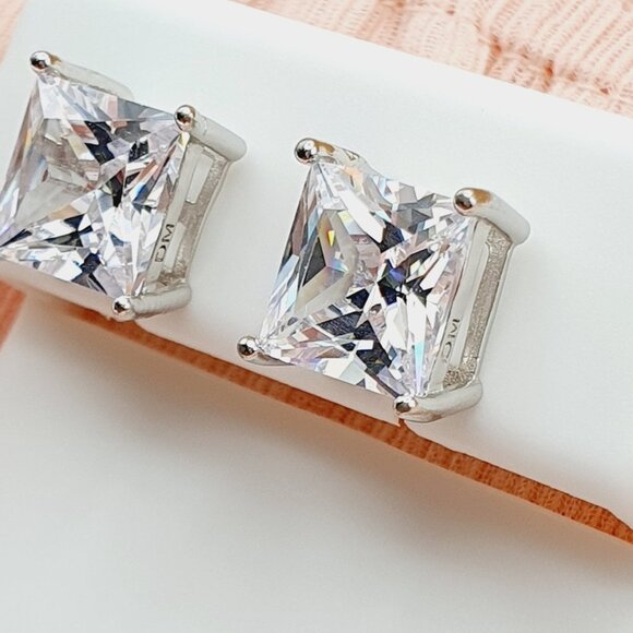 "8MM S925 Sterling Silver CZ Stud Earrings for Women/Girl, US19251036 - Picture 7 of 9